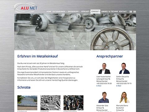 Website Alu-met GmbH
