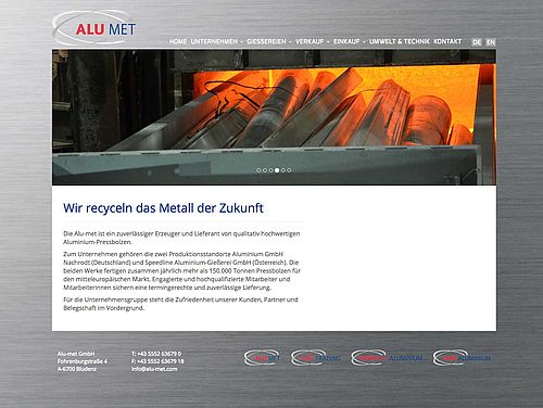 Website Alu-met GmbH