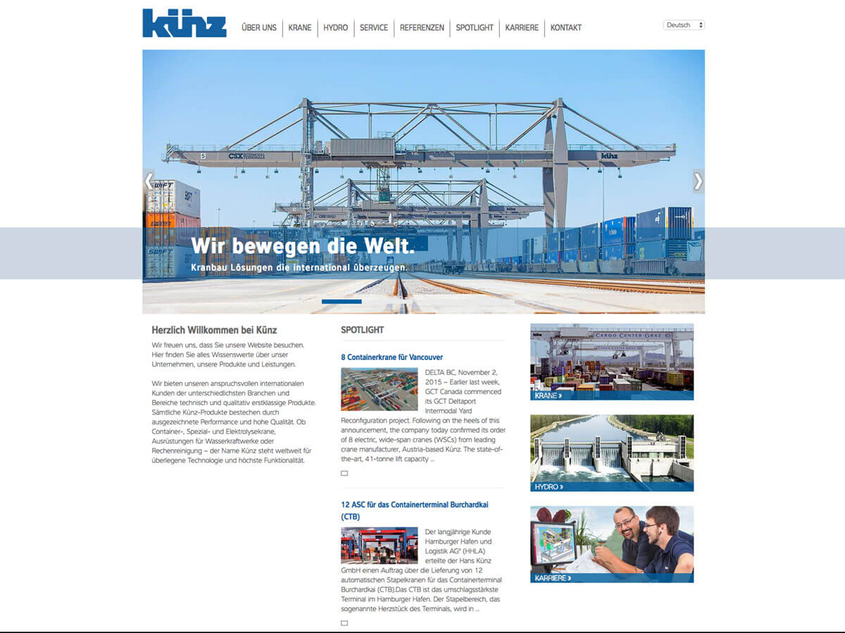 Website Hans Künz GmbH