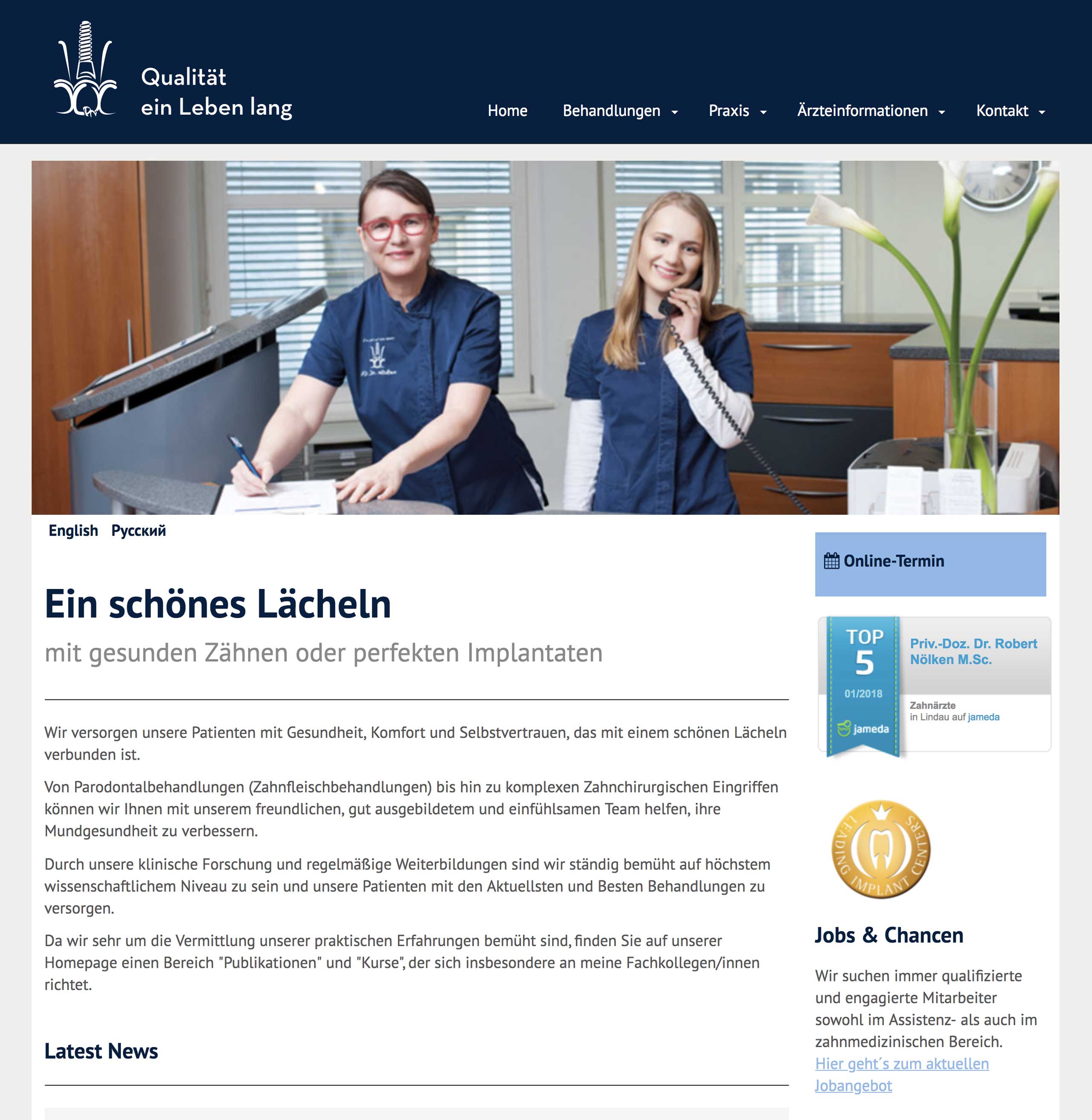 Neue Website Praxis Dr. Nölken